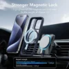 Langsidi Leder Magnet Metall Ring halter Fall für Samsung Galaxy S24 Ultra S23 S24 plus stoß festen schlanken Schutz 4