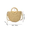 Hand gewebte Stroh Rattan Halbmond Strand Handtasche große Kapazität Frauen Sommer hohl aus Crossbody-Umhängetasche 6