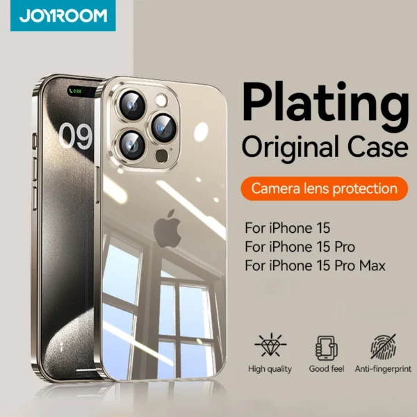 Joyroom Plating Hülle für iPhone 16 15 14 13 Pro Max Kameraobjektivschutz Anti-Fall-Abdeckung für iPhone 15 Pro Max stoßfeste Hülle 2