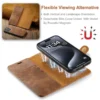 Retro-Klapphülle für Apple iPhone 16, 15, 14 Plus, 13 Pro, 12 Mini, XS Max, XR, 7, 8, SE, abnehmbare Rückseite, integrierter Magnet 6