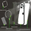 Luxus Für Magsafe Klapp Ständer Magnetische Telefon Fall Für iPhone 16 15 14 Plus 13 12 11 Pro max Matte Transluzente Zurück Abdeckung Kappen 3