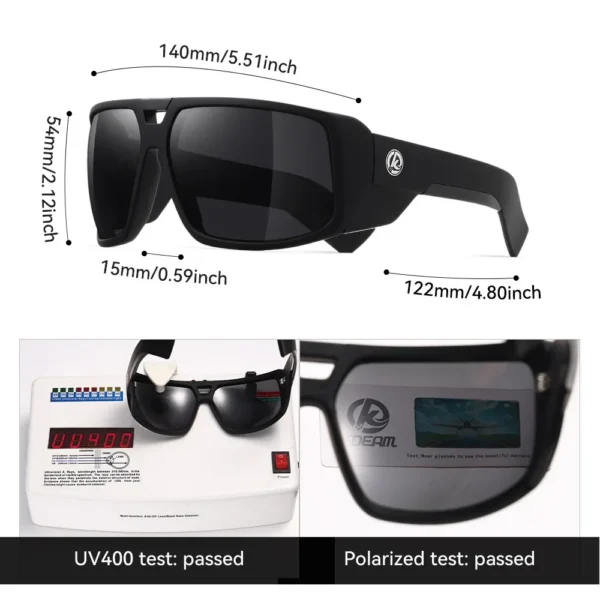 KDEAM Neue Große Rahmen Designer Polarisierte Männer Sonnenbrille Luxus Marke Winddicht Fahren Gläser Angeln Brillen Mode Frauen Auge 5