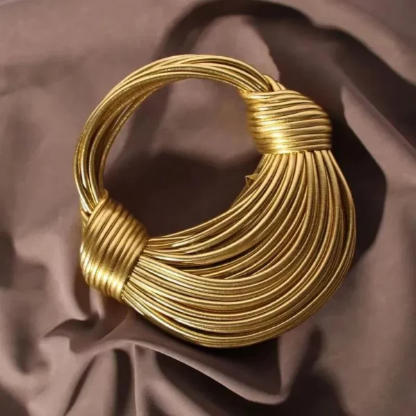 Handtaschen für Frauen 2024, neue Gold-Luxus-Designermarke, handgewebte Nudeltaschen, Seil, geknotet, gezogen, Hobo, Silber, Abend-Clutch, schick 2