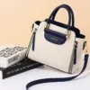 Mode Farbe Kontrast Handtasche, Nähte gestreifte Umhängetasche Damen elegante Büro & Arbeits tasche 3