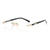 Retro Sonnenbrille Männer Marke Designer Mode randlose Sonnenbrille Sonnenbrillen Schneid linse Damen rahmenlose Brillen 6