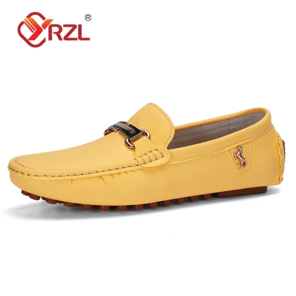 YRZL Loafer Herren Handgefertigte PU-Leder Loafer Casual Driving Flats Slip-on-Schuhe Luxuriöse bequeme Mokassins Weiße Loafer Schuhe Herren 6