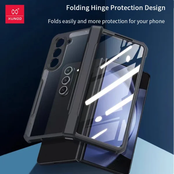 Xundd faltbare Hülle für Samsung Galaxy Z Fold 3 4 5 6 Airbag, stoßfeste Hülle, Glas, PC und TPU-Schutz, Anti-Fingerabdrücke, MPa4 Vajra 5