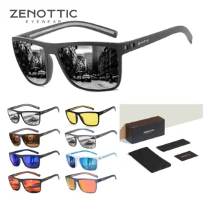 ZENOTTIC Retro Quadratische Polarisierte Sonnenbrille Fashion Shade Damen Herren Ultraleichter TR90-Rahmen UV400-Schutz Klassiker Sonnenbrille