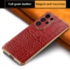 Handyhülle aus echtem Rindsleder für Samsung Galaxy S25 S24 Ultra S25 Plus, luxuriöse Rückseite 2