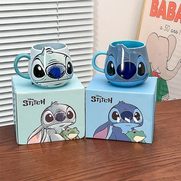 Disney Stich Neue Nette Mädchen Hohe Schönheit Mode Cartoon Kreative Muster Paar Milch Kaffee Keramik Becher Hause Schlafsaal Geschenk Tasse 2