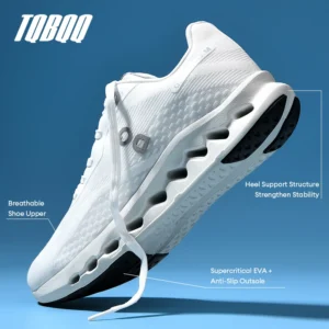 Gepolsterte Laufschuhe für Herren, Energie-Rückkehr, atmungsaktiv, gestrickt, Fußgewölbeunterstützung, Stoßdämpfung, Marathon, Damen, lässige Turnschuhe
