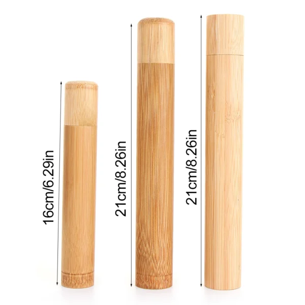 1PC Natürliche Bambus Rohr Umweltfreundliche Zahnbürste Fall 21cm für Erwachsene Gesundheit Oral Hygiene Reise Tragbare Zahnbürste Halter 6