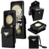 Cross body Leder Handy hülle für Samsung Galaxy Z Flip 6 5 4 3 Flip6 Flip5 Flip4 Flip3 Brieftasche mit Karten halter Schutzhülle