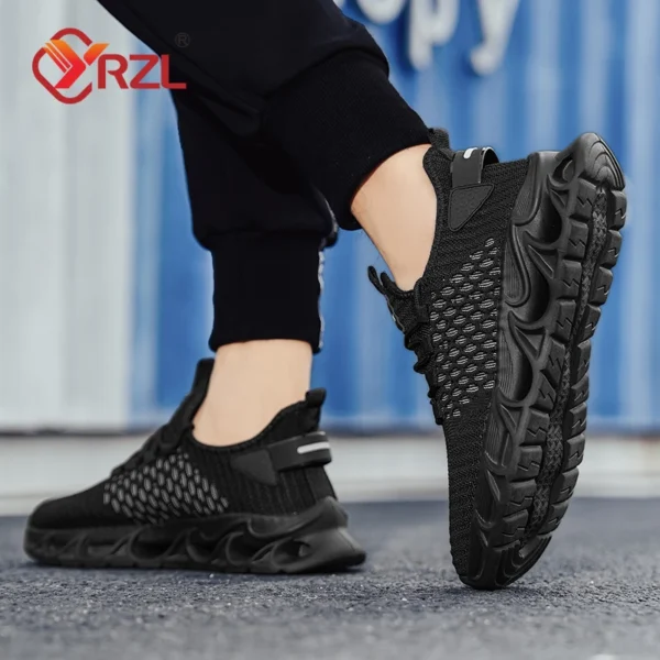YRZL Herren Sportschuhe Atmungsaktive leichte Turnschuhe Outdoor Mesh Schwarz Laufschuhe Athletisch Jogging Tenis Wanderschuhe Mann 5