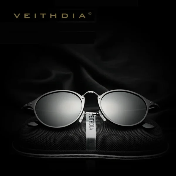 VEITHDIA Männer Sonnenbrille Mode Runde Unisex Sonnenbrille Polarisierte Beschichtung Spiegel Sport Fahren Männliche Brillen Für Frauen 6358 2