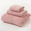 3-teiliges luxuriöses Baumwollhandtuch-Set, ultraweich, sehr saugfähig, inklusive 1 Badetücher, 1 Handtücher, 1 Waschlappen für das Badezimmer zu Hause 5