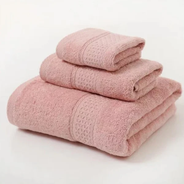 3-teiliges luxuriöses Baumwollhandtuch-Set, ultraweich, sehr saugfähig, inklusive 1 Badetücher, 1 Handtücher, 1 Waschlappen für das Badezimmer zu Hause 5