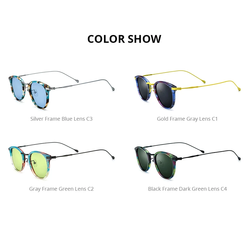 FONEX Acetat Titan Sonnenbrille Frauen Trendy Marke Design Vintage Retro Runde Polarisierte Japanische Sonnenbrille für Männer 85845 6