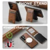 SUTENI Magnetische Drahtlose Lade Telefon Fall Luxus PU Leder Karte Slot Brieftasche Karte Box Für Samsung S25Ultra S24Plus S23 S22 4