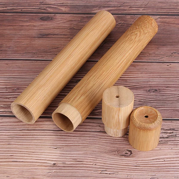 1PC Natürliche Bambus Rohr Umweltfreundliche Zahnbürste Fall 21cm für Erwachsene Gesundheit Oral Hygiene Reise Tragbare Zahnbürste Halter 4