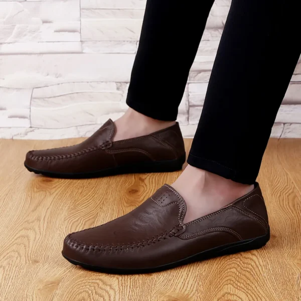 Echtes Leder Herren Schuhe Casual Luxus Marke Weiche Männer Loafer Mokassins Atmungsaktive Slip auf Männliche Boot Schuhe Plus Größe 37-47 5