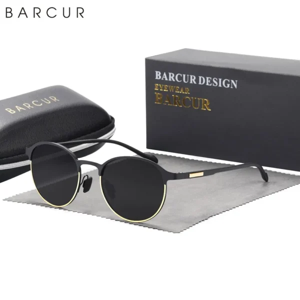 Barcur tr90 tempel sonnenbrille frauen polarisiert mode sonnenbrille fahren rund damen sonnenbrille 5
