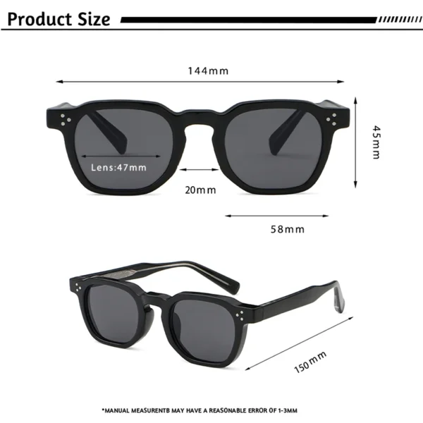 CATERSIDE Neue Retro-Punk-Männer-Sonnenbrille, quadratisch, personalisiertes Design, Brille, Damenmode, Partybrille, Festival, Geschenk, 2-teilig 5