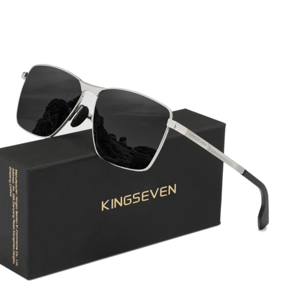 KINGSEVEN 2025, klassische polarisierte Sonnenbrille für Männer und Frauen, quadratischer Legierungsrahmen, Antireflexionsbrille, Luxusbrille 2