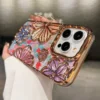 Luxuriöse, farbige, modische Blumen-Handyhülle für iPhone 11, 12, 13, 14, 15, 16 Pro Max, weicher Stoßstangenschutz auf 14 Pro-Abdeckung