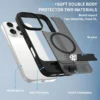 Für iPhone 16e/16 Pro Max 15 Plus 14 13 12 Handyhülle, mattiertes Hautgefühl, magnetische Aufladung, Klappständer, stoßfeste Abdeckung 5