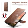 SUTENI PU Leder Drahtlose Lade Karte Halter Stehen Brieftasche Magnetische Flip-Cover Telefon Fall Für Samsung Galaxy S25 Ultra S24 S23 5