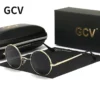 GCV Marke Kupfer Legierung Steampunk Runde Polarisierte Sonnenbrille Vintage Männer Frauen Männlich Weiblich Sonnenbrille Klassische UV400 Metall Rahmen