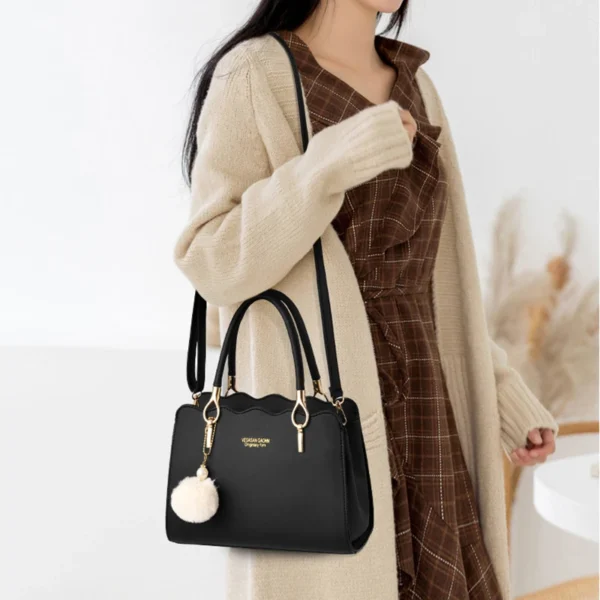 Neue Mode Mittleren Alters Mutter Schulter Umhängetasche Große Kapazität frauen Handtasche mit Anhänger 4