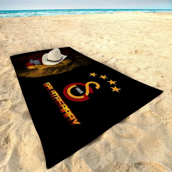 G-Galatasarays Logo Mikrofaser bedrucktes Strandtuch Bergsteigen Yoga Strand Schwimmen Laufen Saugfähiges weiches Handtuch 4