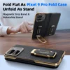 Eary für Google Pixel 9 Pro Fold Handyhülle mit Dual-Armband Leder 360 ° Drehen Sie die stoßfeste Schutzabdeckung mit magnetischem Ständer 4