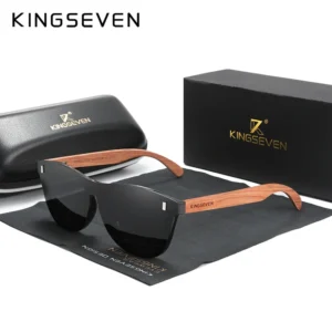 KINGSEVEN Herren Brille Holz Sonnenbrille Frauen Polarisierte Retro Sonnenbrille Holz Oculos de sol