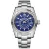 Automatikuhr für Herren, mechanisch, Edelstahlarmband, Roségold, Silber, Blau, Datum, Luxus, Himmel, 40 mm, Reloj Hombre 2