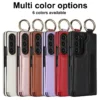 PU-Leder-Ring-Handyhülle für Samsung Galaxy Z Fold 6, 5, 4, 3, Fold6, Fold5, Fold4, Fold3, Brieftasche mit Stifthalter und Kartensteckplatz (kein Stift) 6