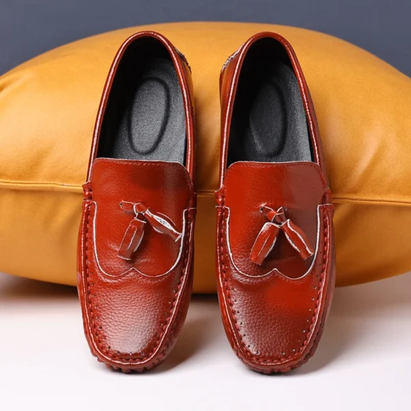 Maedef Herren Slipper Schuhe bequeme Slip-On Mokassins Schuhe männliche Marke braune Leder Boots schuhe lässig flachen Schuh für Männer 6