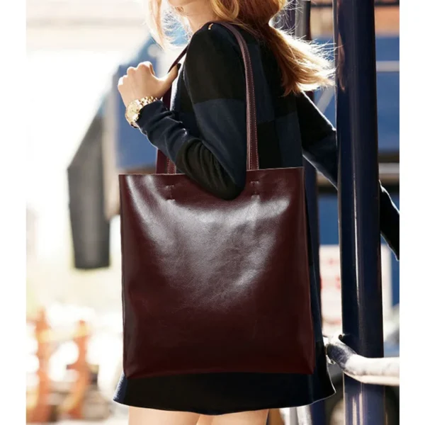 Kuh Leder Tasche Damen Echtes Leder Handtaschen Große Frauen Tasche Große Vintage Weibliche 2023 Büro Hand Schulter Taschen Für Frauen Tote 6