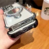 Für iPhone 16E Pro Max Luxus Flash Spiegel Stehen Transparent Überzug Rahmen Telefon Fall Für iPhone 11 12 13 14 15 plus Halter Abdeckung 6