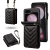 Anti-Klopf-Mappen-Handy-Coque-Hülle für Samsung Galaxy Z Flip 5 Flip4 Flip 3 4 Flip5 Flip6 Kartensteckplatz Business-Lederhülle