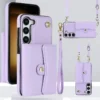 Handgelenkschlaufe Umhängetasche Handyhülle für Samsung Galaxy S24 FE S25 Ultra S23 S22 S21 Plus A16 A15 A35 A55 A14 A54 A53 Wallet Card H 2