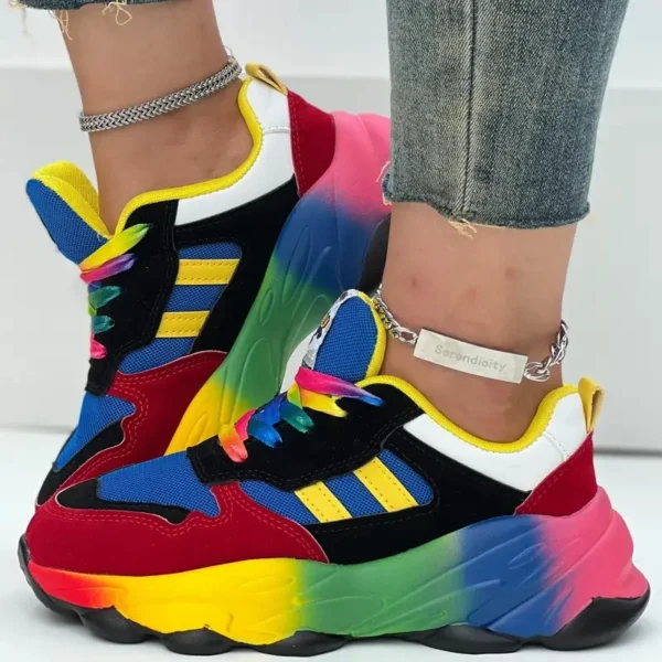 Frauen Turnschuhe Mode laufen bunte lässige Turnschuhe Frauen Komfort schnüren Outdoor-Plattform Schuhe für Frauen Zapatos de Mujer 5