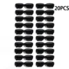 20PCS Vintage Schwarz Quadrat Sonnenbrille Frau Luxus Marke Kleine Rechteck Sonnenbrille Weibliche Gradienten Klar Spiegel Oculos De Sol