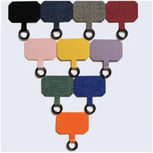 10Pack Denim Tuch Karte Telefon Lanyard Tabs Für Handy Tether Karte Universal Kabel Dichtung Clip Schleife Loch Hängen Strap patch