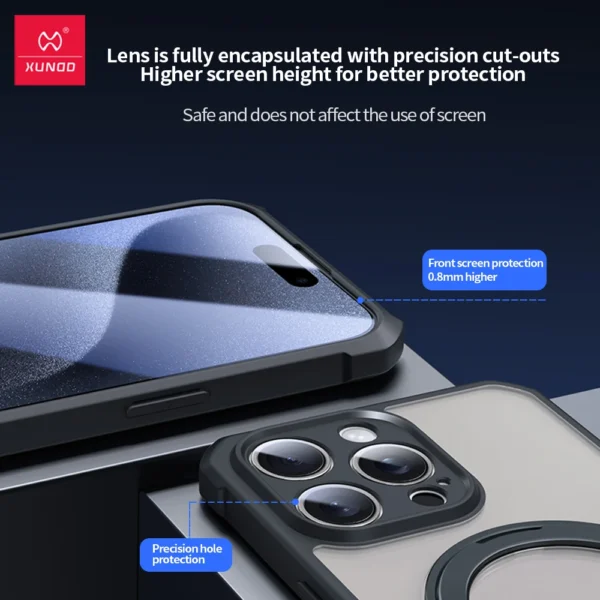 XUNDD Für iPhone 16 Pro Max Magnetische Halter Fall Für iPhone 15 14 13 Pro Max 16 Plus Airbag Stoßfest Kamera schutzhülle 3