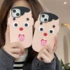 3D niedlichen Cartoon Handy hülle für iPhone 15 14 13 12 Mini 11 Pro max x xr xs 6 7 8 plus weiche Silikon Stoßstange stoß feste schwarze Abdeckung 6