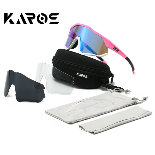 KAROS Polarisierte Sonnenbrille UV400 Sportbrille Winddichte Sandreitsonnenbrille 5