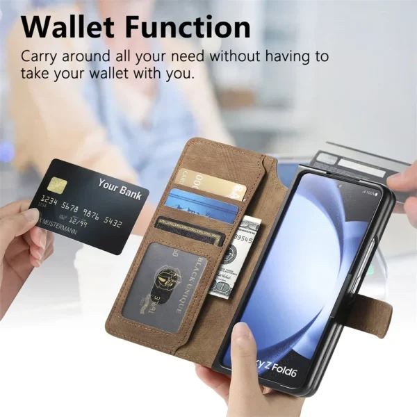 2 in 1 abnehmbare Karte Solt Brieftasche für Magsafe magnetische Handy hülle für Samsung Galaxy Z Fold 6 5 Fold6 Fold5 5g Pu Lederbezug 2